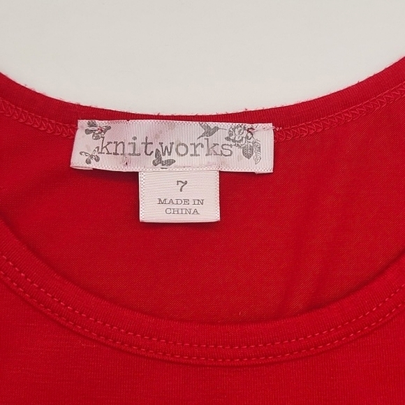 KNITSWORKS Red and Black Floral Sleeveless Dress. Size 7. Special Occasion. - Picture 3 of 15